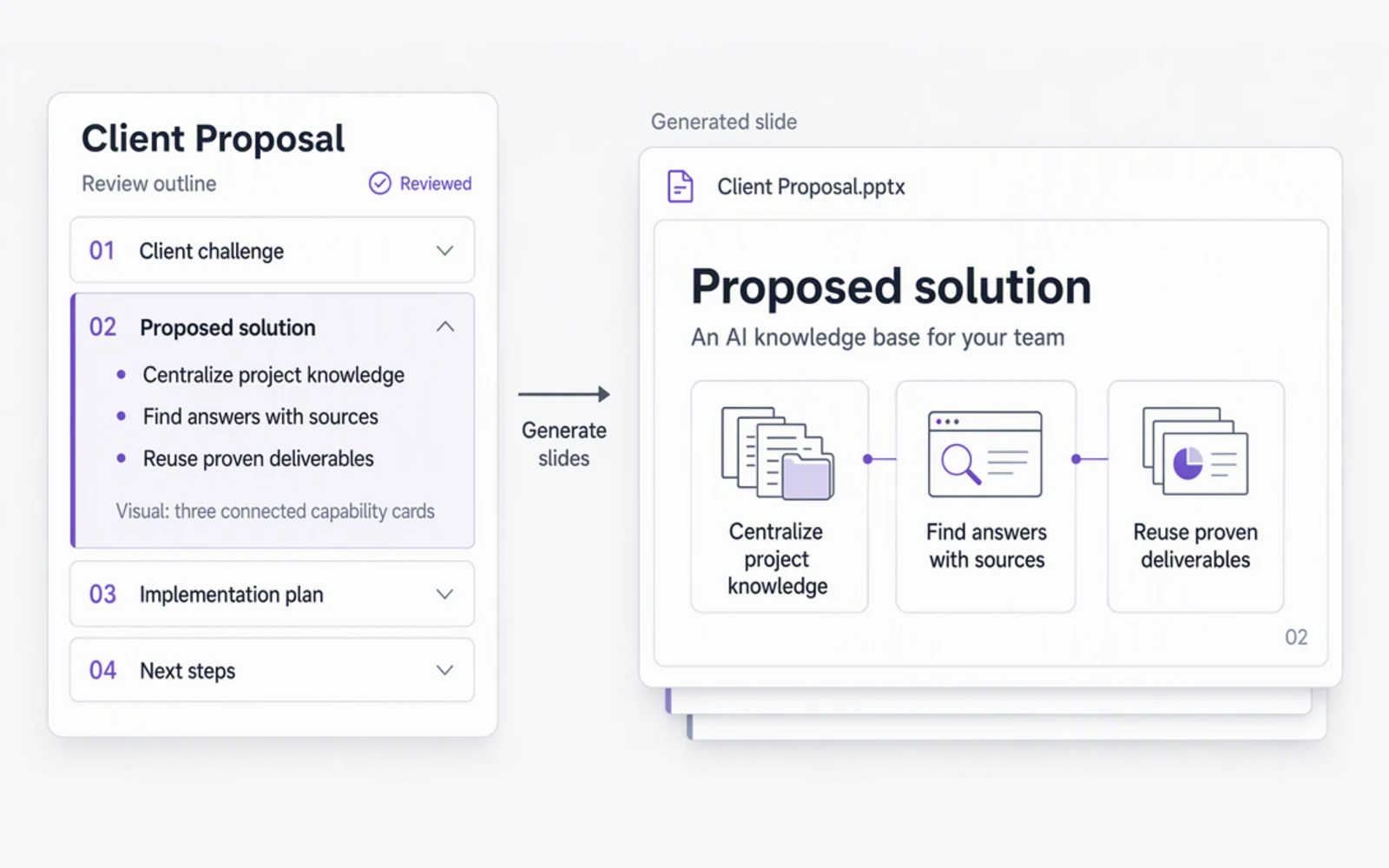 Detailed pitch deck outline reviewed before slides are generated